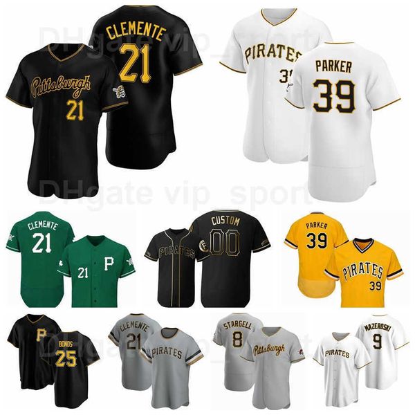 

8 willie stargell jersey baseball 39 dave parker 25 barry bonds 9 bill mazeroski 21 roberto clemente pullover team cooperstown men kids, Black