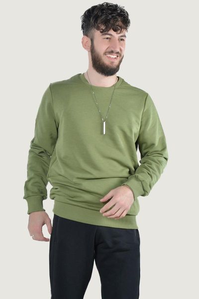 

men's long sleeve cycling collar basic sweatshirt 20y-5200235 khaki tracksuits, Gray