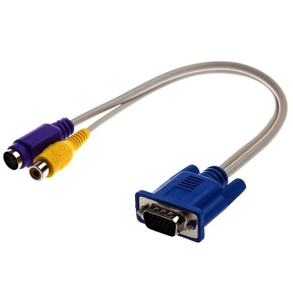 

audio cables & connectors tv-out vga to s-video/rca cable adapter