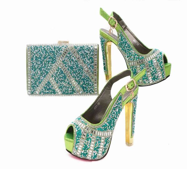 

temperament buckle fish mouth high-heeled shoes rhinestone bag wedding dinner shoe bag matching, Black