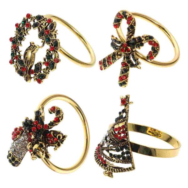 

napkin rings 4pcs christmas snowflake buckles dining table decorations