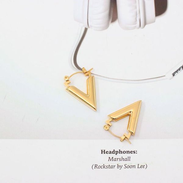 

hoop & huggie stainless steel initial letter v drop women earrings jewelry gift english geometry jewellry for him, Golden;silver