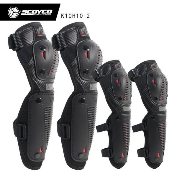 

elbow & knee pads 2021 summer scoyco motocross motorcycle riding motor racing kneecap 4 pcs made of pp size, Black;gray