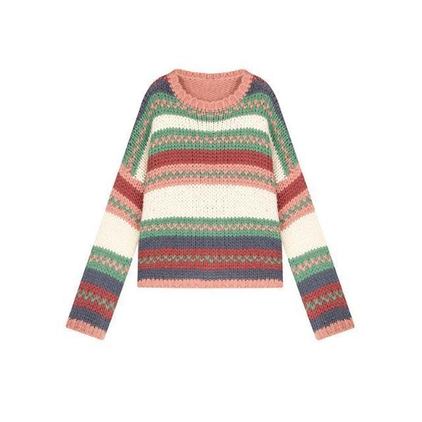 

women's sweaters sweater loose fall / winter 2021 thickened sweet net red lazy wind pullover, White;black