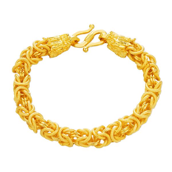 

24k gold plated chain of domineering retro fabric faucet for men jewelry simple style, Black