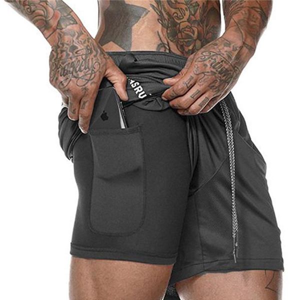 

men's shorts 2021 men summer slim gyms fitness bodybuilding running male knee length breathable mesh sportswear, White;black