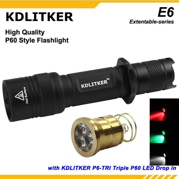 

w/triple cree xp-e2 3v - 9v p60 style led (1x18650/2xcr123) flashlights torches
