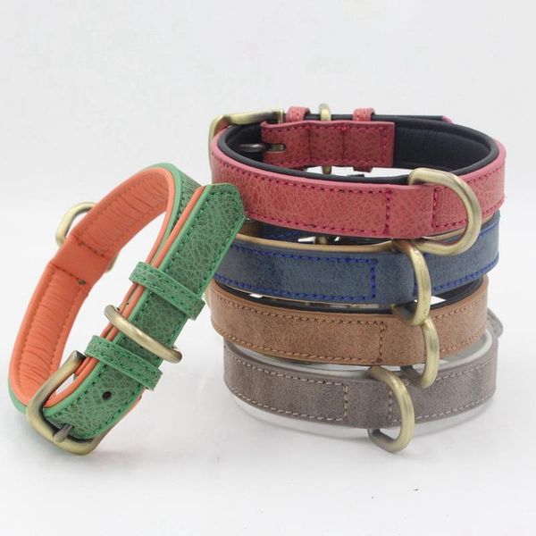

dog collars & leashes pet collar leather pu spiked studded with d shaped ring for small/medium/large dogs accessories drop