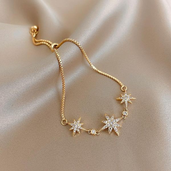 

charm bracelets 2021 eight star personality contracted the niche design female south korean web celebrity, Golden;silver