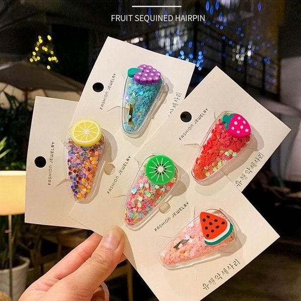 

hair accessories 5 colors fruit hairpins for girls fashion claw clips headwear barrettes women hairclip 2021 bows, Slivery;white