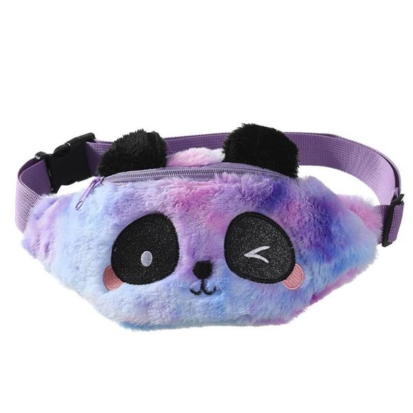

cute fanny pack plush waist bag fluffy belt chest for kids girls bags