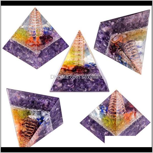 

pouches bags packaging & display jewelry tumbeelluwa chakra crystal orgonite pyramid energy generator with copper wire ro, Pink;blue