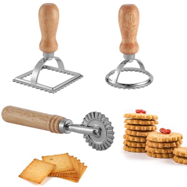 

baking moulds zinc alloy biscuit mould kitchen solid wood handle flower side cookie cutters cake mold appliance cutter