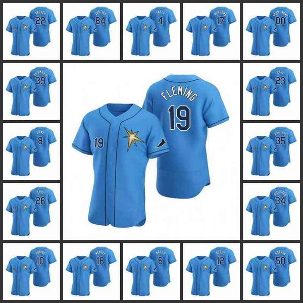 

Tampa' Bay Rays Men Women Youth #34 Trevor Richards 12 Wade Boggs 35 Brett Phillips 17 Austin Meadows Custom Light Blue Authentic Alternate
