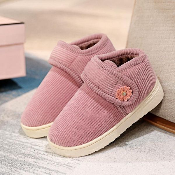 

girseaby slippers kids for girls indoor cotton baby warm boys flat house guest children plus home size 20-29 pink purple grey slipper, Black;grey