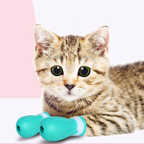 

pet cat shoes feeding injection bathing scratch-proof silicone foot cover cute solid candy color 4pcs costumes