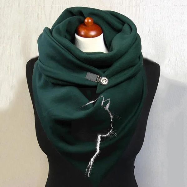 

scarves scarf for ladies plaid shawl wrap female women casual printing fashion retro multi-purpose button, Blue;gray