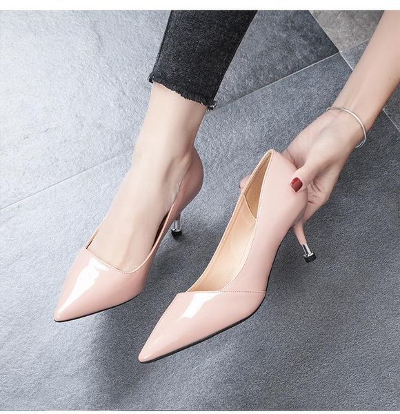 

arrival women pumps high heels pointed toe dress shoes, Black