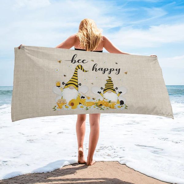 

towel bee gnome honey daisy bath microfiber travel beach towels soft quick-dry for adults yoga mat