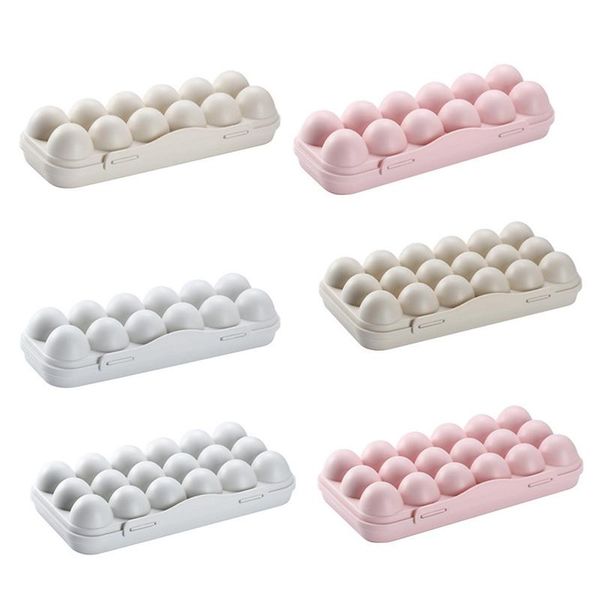 

egg storage box tray containers kitchen refrigerator 12/18 grids eggs plastic dispenser airtight fresh preservation bottles & jars