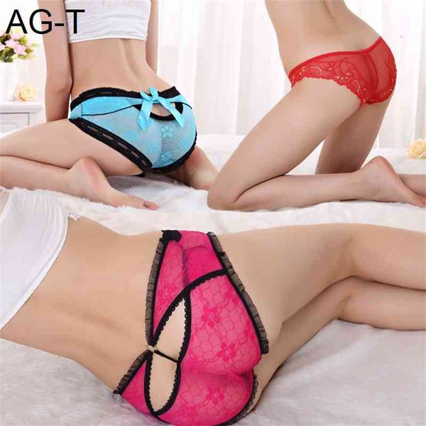 

gauze fold allure lace hollow modal triangle lady underwear, Black;pink