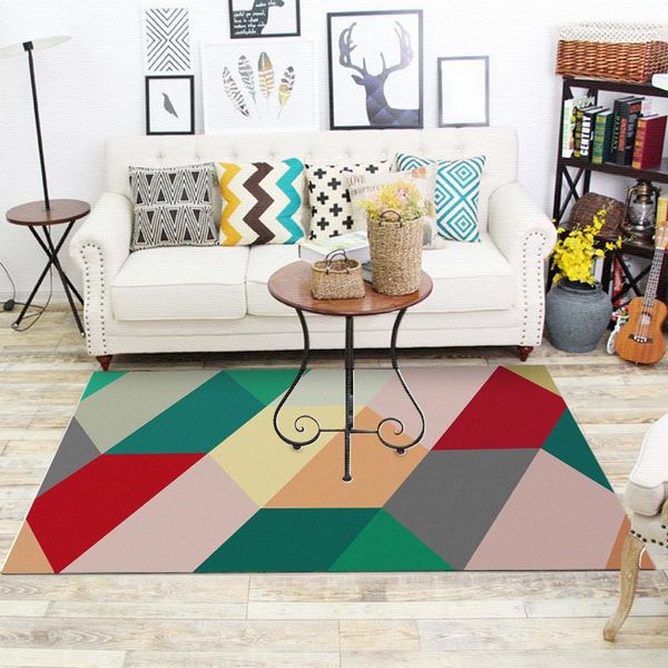 

carpets stylish nordic wind geometric multi-colored seven-board bedroom living room door mat floor carpet customcustom size