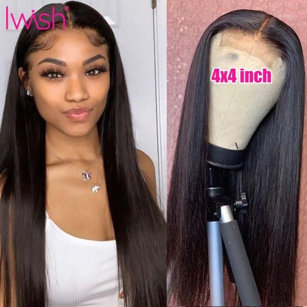 

30 inch human hair wigs 4x4 lace closure with baby malaysian remy wig for black women pre-plucked 150%1, Black;brown