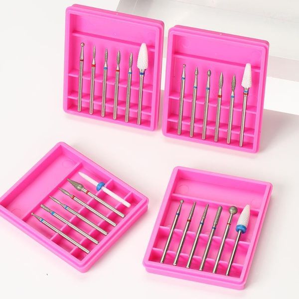 

6pcs ceramic diamond nail drill mix bits set milling cutter for manicure electric machine pedicure burrs art accessories1