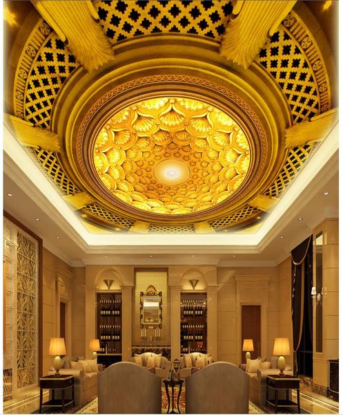 

european-style circular relief ceiling mural 3d murals wallpaper for living room 3d ceilings