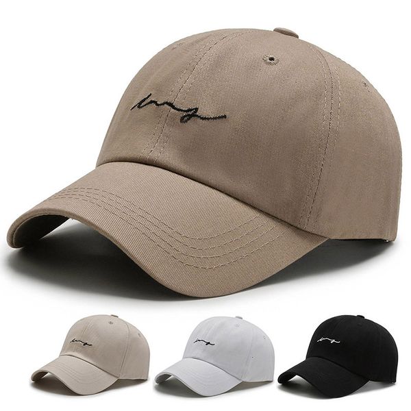 

new fashion trend versatile men's and women's caps simple letter embroidered designer pure baseball cap, Blue;gray