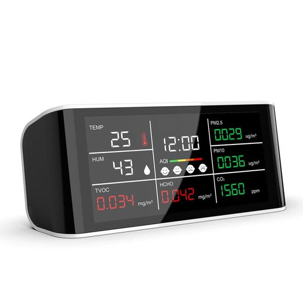 

smart home control dm69 portable co2 meter pm2.5 pm10 hcho tovc temperature humidity infrared ndir detector multifunctional air quality anal