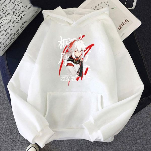 

men's hoodies & sweatshirts anime genshin kaedehara kazuha sweatshirt harajuku autumn winter streetwear fashion pullovers boys girl to, Black