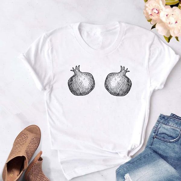 

women t shirt kawaii fashion design tee fruit print female shirts casual loose woman tees summer, White