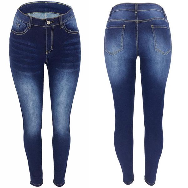 

women's jeans style women slim elastic denim pants womens hips, Blue