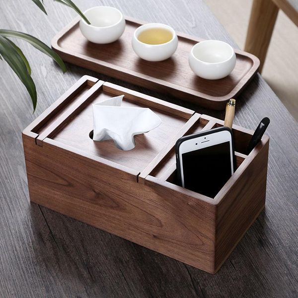 

tissue boxes & napkins multi-functional box solid wood creative nordic storage household paper handmade living room tea table
