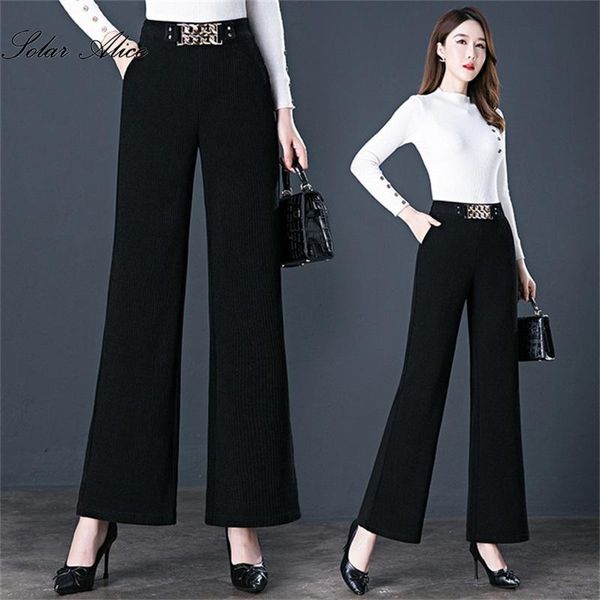 

women's pants & capris 2021 autumn and winter micro-flare corduroy high-waist middle-aged elderly casual, Black;white