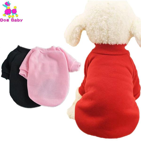 

dog apparel dogbaby solid coat 100% cotton warm winter hoodies blue red black pink color pet clothes for puppy dogs size xs - xxl
