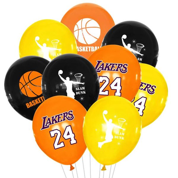 

10pcs basketball theme balloons party decor men boys happy birthday decoration father's day gender reveal supplies globos