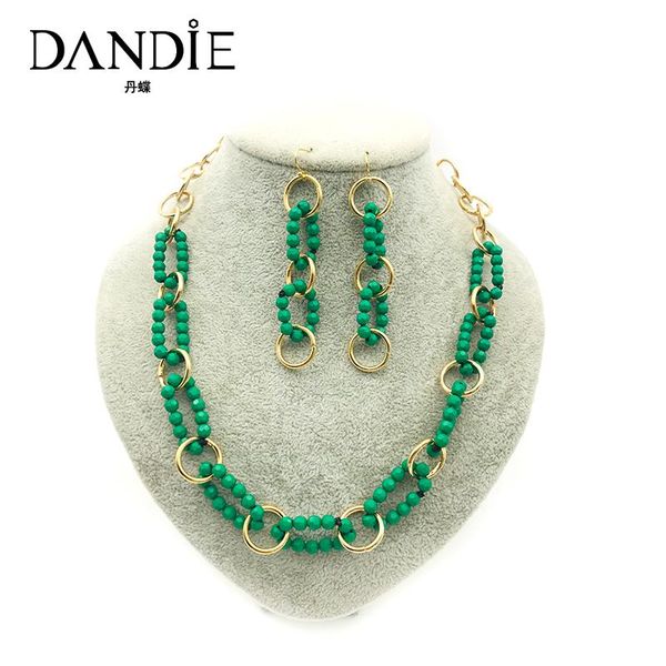 

earrings & necklace dandie boho and set metal ring link fashion matching accessories gifts for ladies, Silver