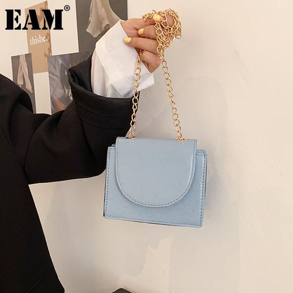 

[eam] women summer mini metal chains pu leather flap personality all-match crossbody shoulder bag fashion tide 2021 18a2682 cross body