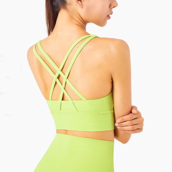 

yoga outfit 2021 nylon breathable sports bra solid underwear women fitness outdoor running gym clothing mujer