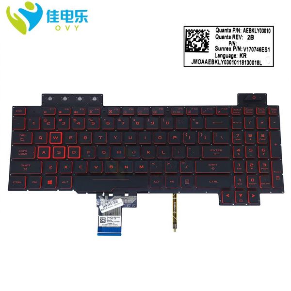 

english keyboard backlight for asus tuf fx505 fx505gd fx505ge fx505gm fx86 gaming notebook keyboards red keys v170746es1 lapreplacement