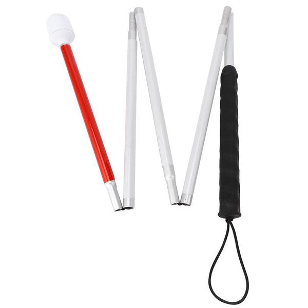 

trekking poles aluminum folding cane 4-sec with rolling tip for blind walking stick