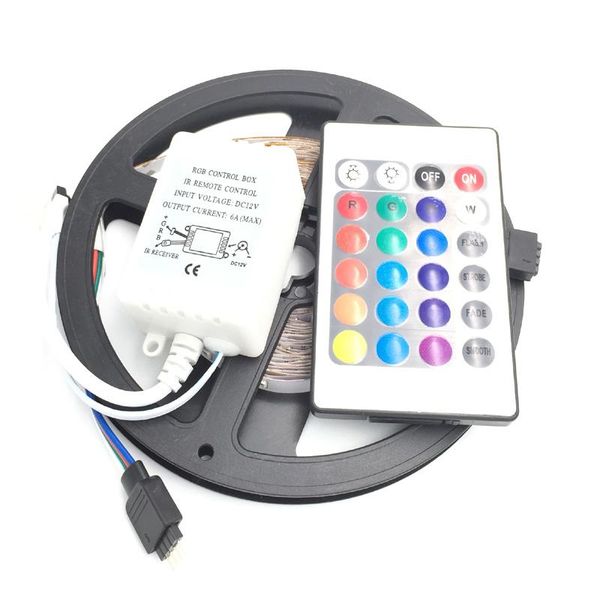 

leds/m 5m remote non-waterproof flexible led strip light rgb 2835 strip+24 key ir control strips