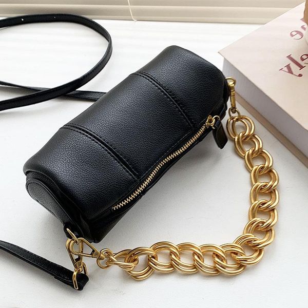 

cross body metal chain shoulder bags for women bowling handbag crossbody bag soft leather pouch mini clutches bolsa feminina