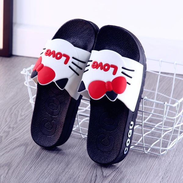 

women's slippers 2021 summer sweet cute cartoon cat thick-soled non-slip comfortable household sandals large size 36-40, Black