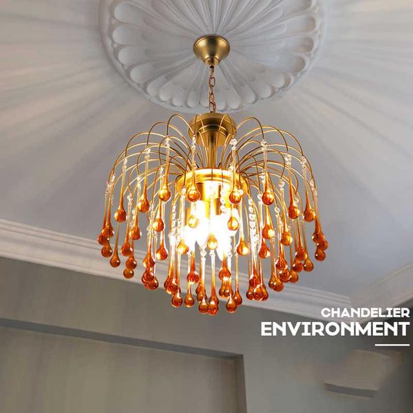 

chandeliers zuuuvny led postmodern raindrop hanging crystal iron chandelier designer lighting lustre suspension luminaire pendant for foyer