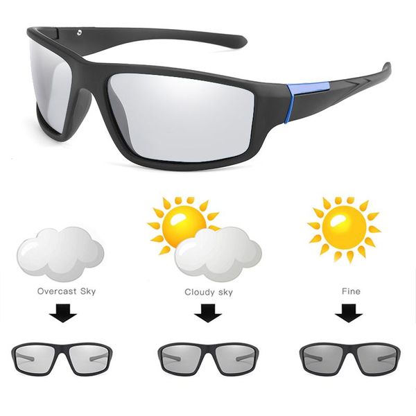 

sunglasses pochromic men polarized glasses male change color polaroid sun for outdoor sports driving uv400, White;black