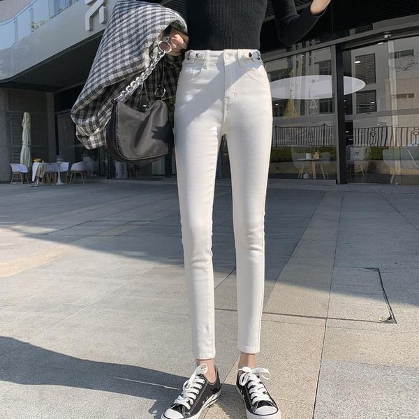

women's jeans will show thin film of female in the spring and autumn high waist tight little pants, Blue