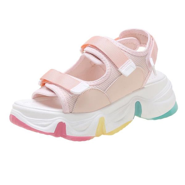 

sandals women brand home non-slip 2021 lady wedge slippers plastic female girls cool garden shoes footwear, Black